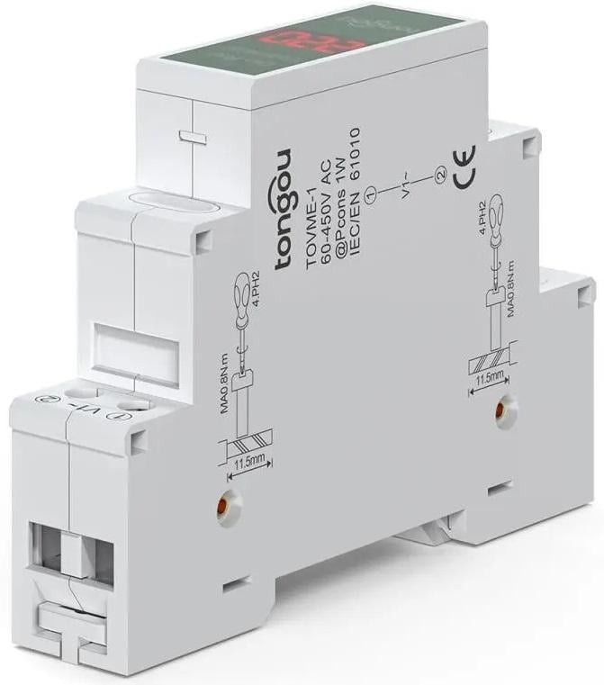 Вольтметр цифрофий Tongou TOVME-1R на DIN-рейку однофазний 60-450V AC50/60 Hz (24158648) - фото 3 Вольтметр цифрофий Tongou TOVME-1R на DIN-рейку однофазний 60-450V AC50/60 Hz (24158648) - фото 3