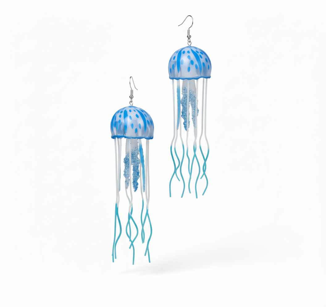 Серьги-подвески Фантазийная Медуза 18 см Синий (2817934126)