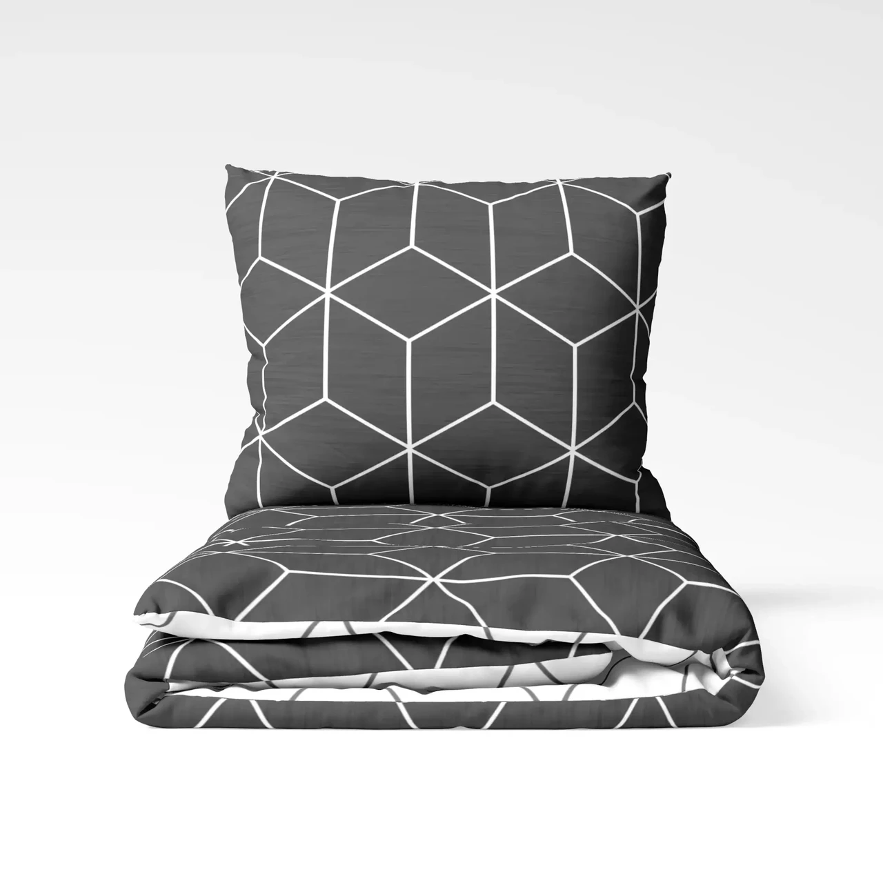 Комплект постельного белья Cube полуторный ранфорс 150х215 см/наволочки 2 шт. 50х70 см Серый Комплект постельного белья Cube полуторный ранфорс 150х215 см/наволочки 2 шт. 50х70 см Серый