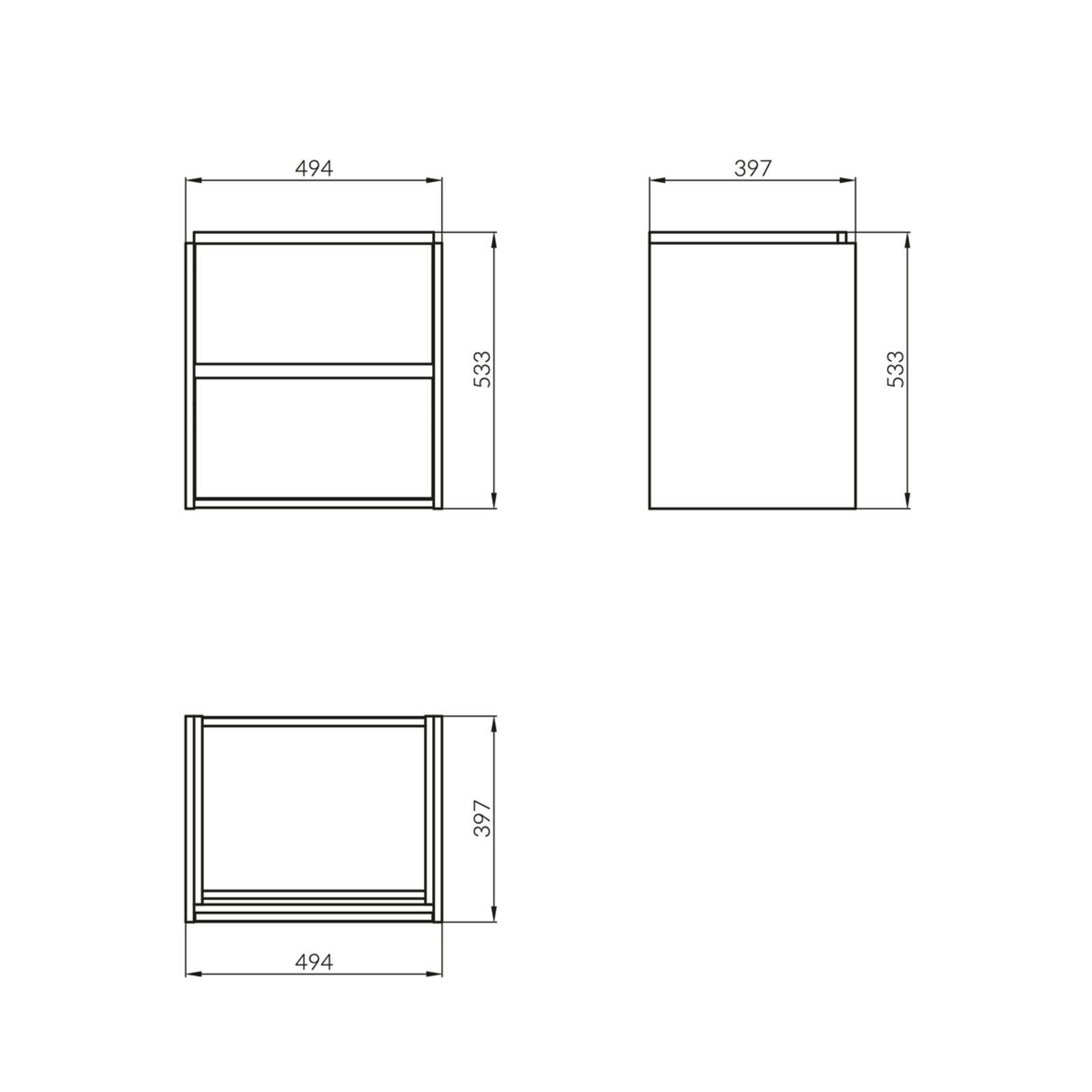 Тумба под умывальник подвесная Cersanit Crea FZZW1008841564 49,4x53,3x39,7 см Серый (87817) - фото 2