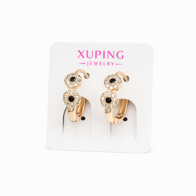 Серьги с бриллиантами и фианитами гипоаллергенные Золотистый (2931565574)