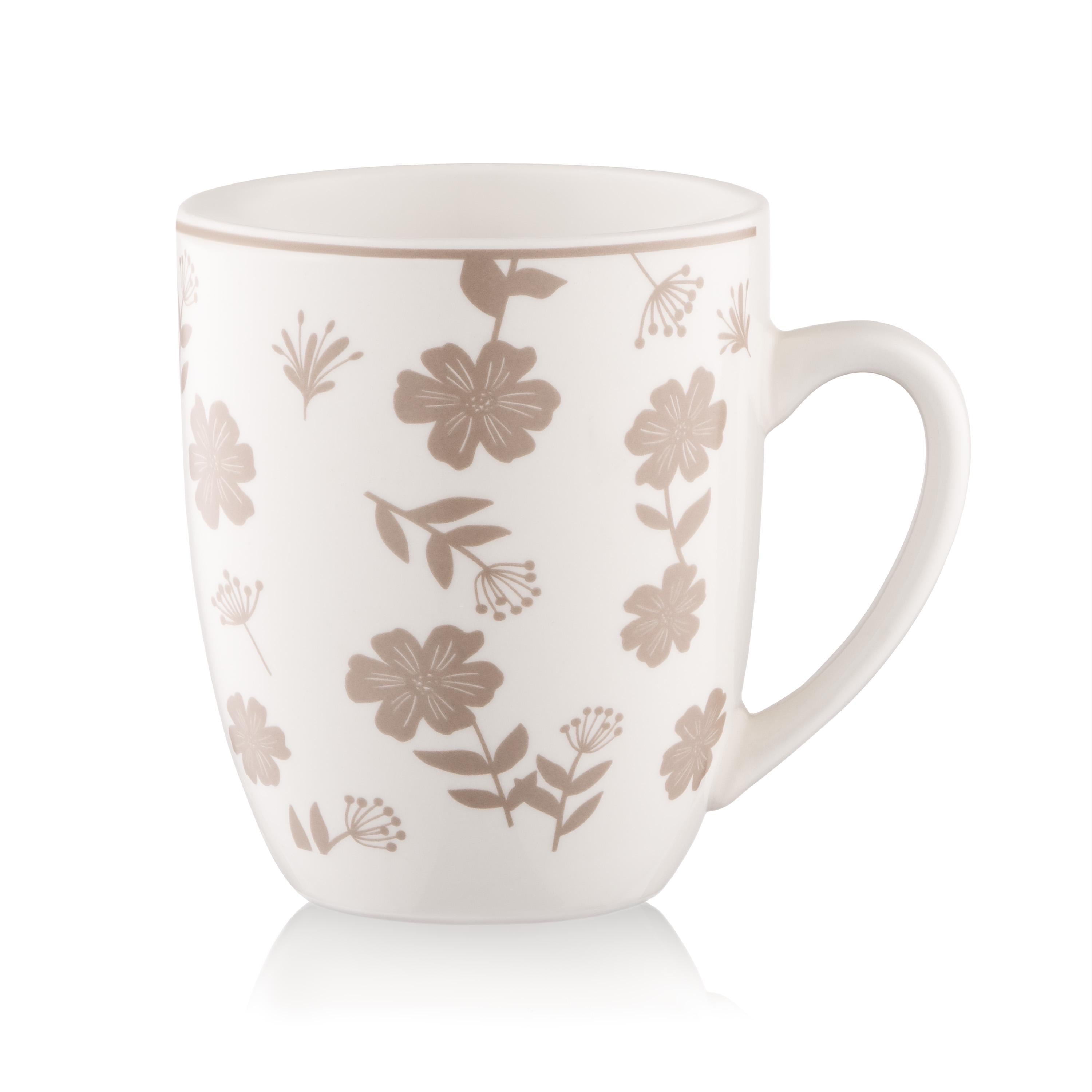 Чашка фарфоровая Ardesto Ravenna 360 мл Белый/Бежевый (AR1336R)