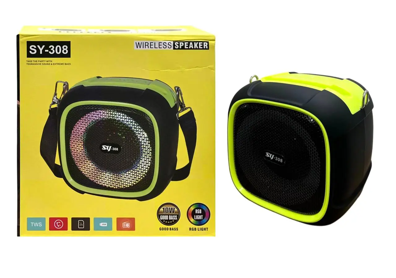 Радиоприемник минидинамик Bluetooth SY-308/6426 USB со встроенной батареей 1500 mAh