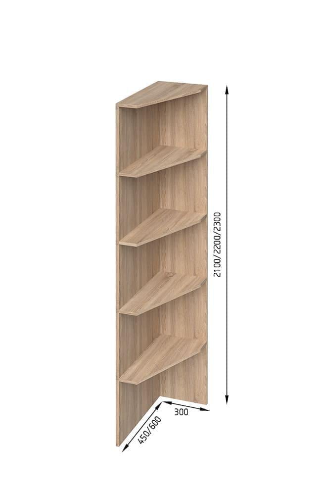 Консоль угловая для шкафов SENAM E-line 2200x300x450 мм ДСП 16 мм правая (КЗ.2.22.45.3.16.П) - фото 3