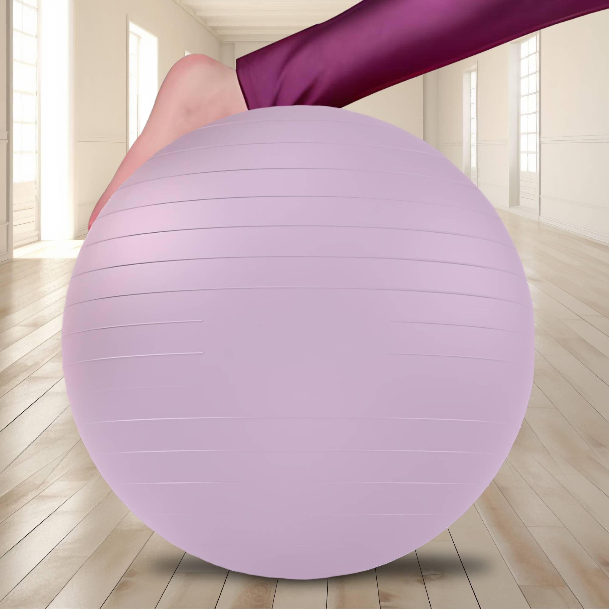 М'яч для фітнесу надувний гумовий Yoga Ball 65 см Світло-Бузковий (HA-330) - фото 2