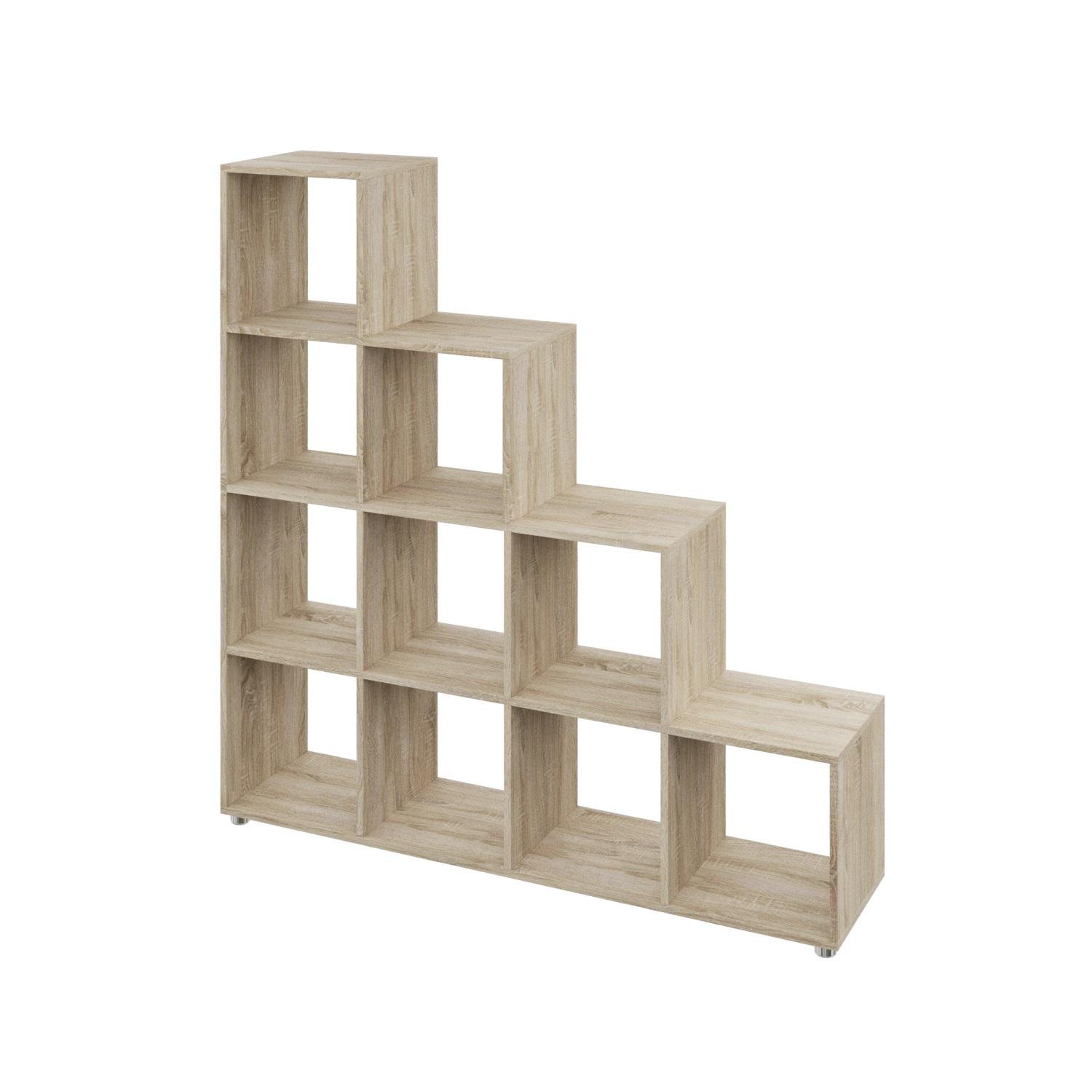 Стелаж настінно-підлоговий MEBLIBUD KUB модульний 10 секції Дуб сонома (31957/9) - фото 2 Стелаж настінно-підлоговий MEBLIBUD KUB модульний 10 секції Дуб сонома (31957/9) - фото 2