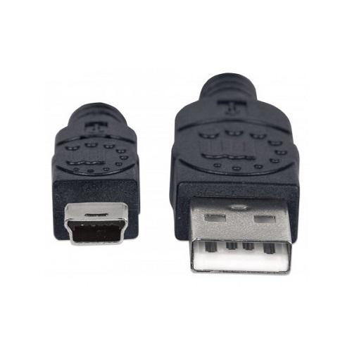 Кабель Manhattan USB AM to mini BM 1,8 м Черный (333375) - фото 3