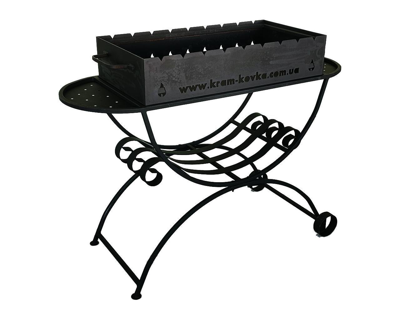 Мангал Kram-kovka Локки із дровницею на колесах 3 мм - фото 2 Мангал Kram-kovka Локки із дровницею на колесах 3 мм - фото 2