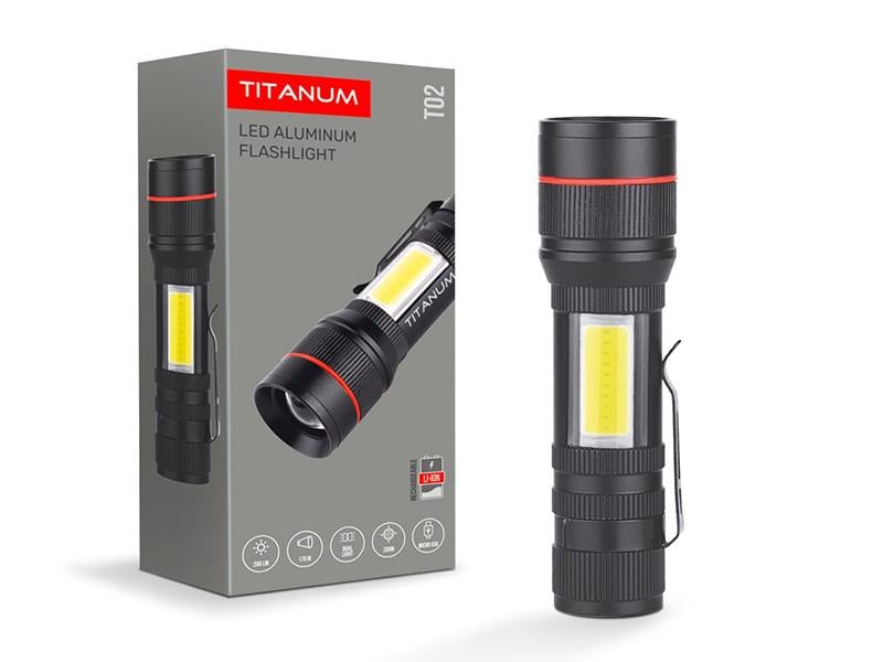 Фонарик светодиодный портативный TITANUM TLF-T02 200 Lm 6500K (7308)