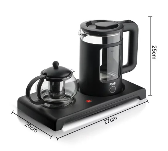 Електрочайник із заварником RAF R.7855 дисковий на підставці Чорний (12127958) - фото 3