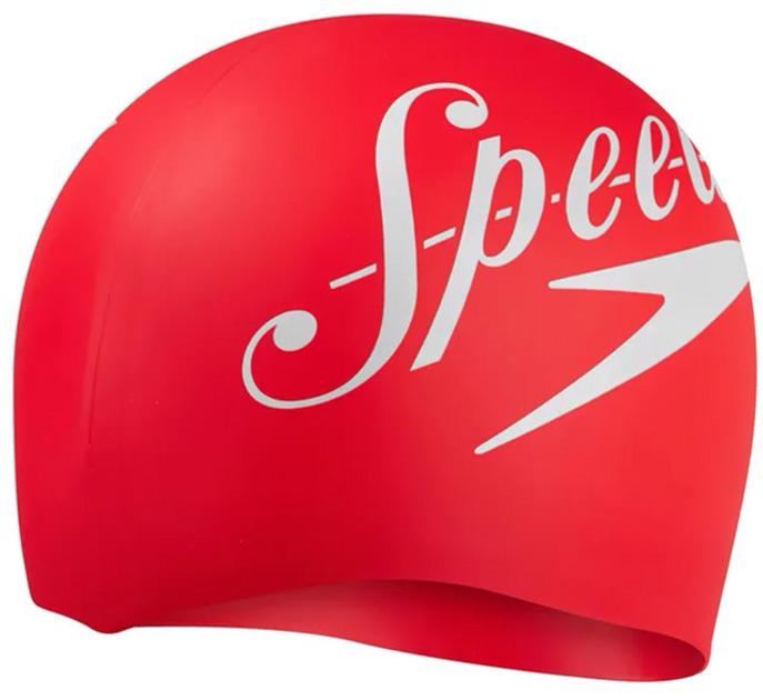 Шапка для плавания Speedo SLOGAN PRT CAP AU Уни OSFM Красный (8-0838514614) - фото 2