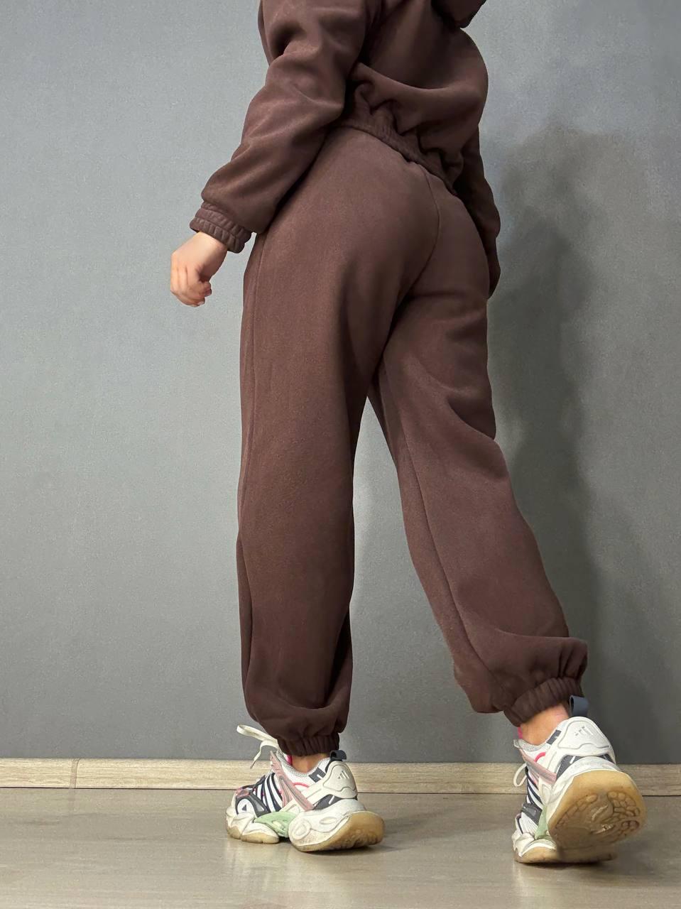 Костюм женский Joy One 80990 утепленный на флисе худи с брюками XL Коричневый (5958) - фото 5 Костюм женский Joy One 80990 утепленный на флисе худи с брюками XL Коричневый (5958) - фото 5