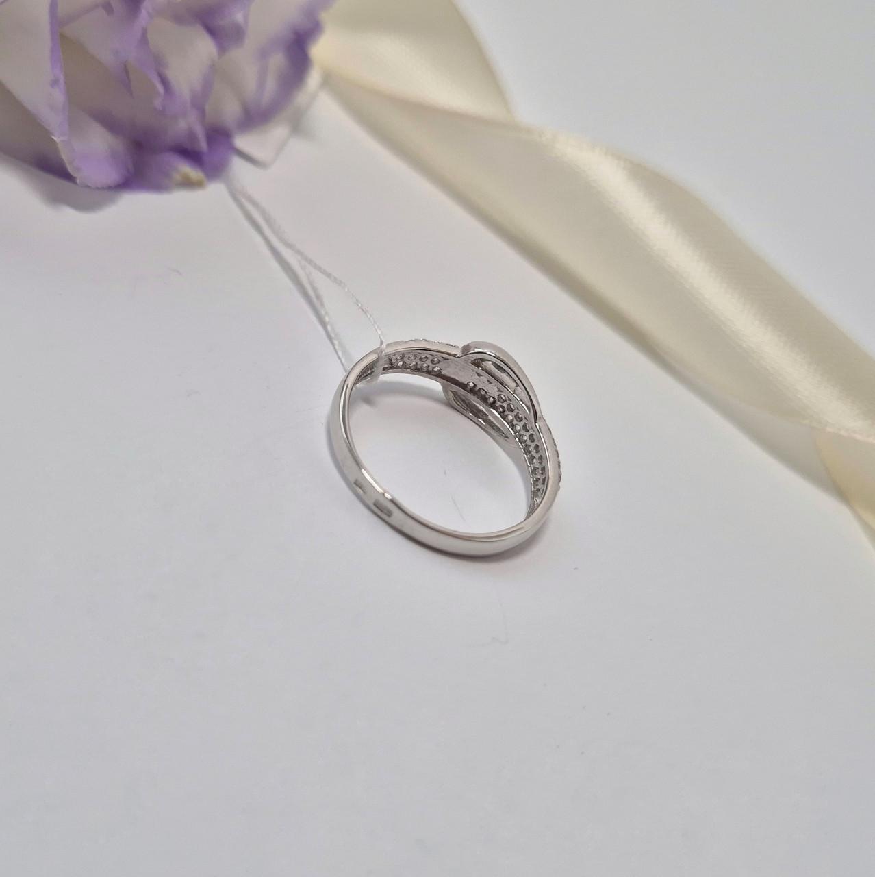 Каблучка з каменями джинс срібло 925 проби родоване р. 17,5 2,31 г (10230р) - фото 2