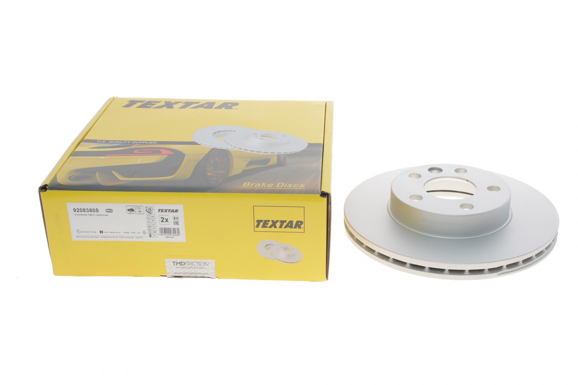 Диск тормозной передний TEXTAR PRO+ для VW T4 2,5TDI 90-03 280x24 мм R15 (92083805)/// Диск тормозной передний TEXTAR PRO+ для VW T4 2,5TDI 90-03 280x24 мм R15 (92083805)///