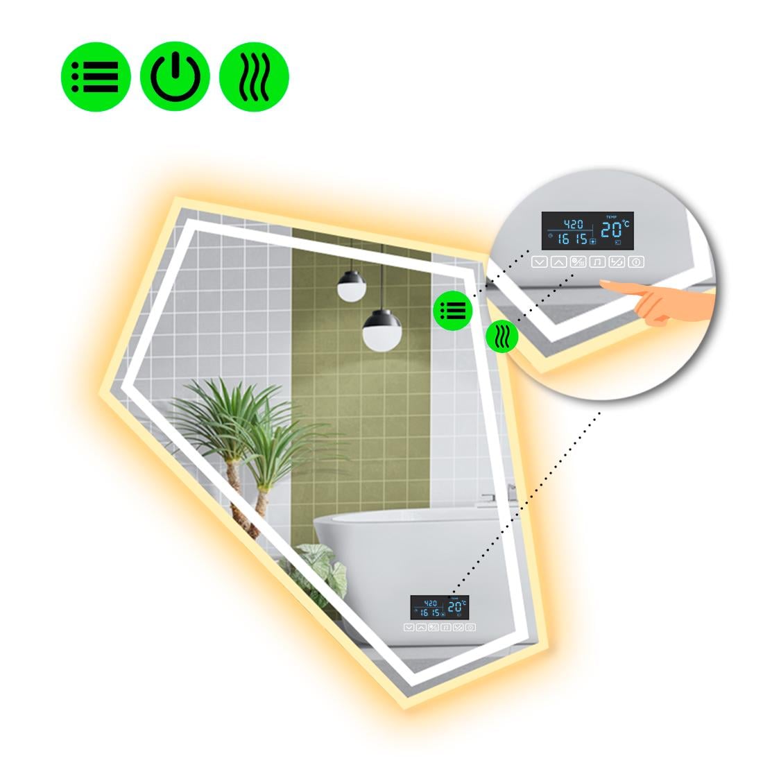 Зеркало с LED подсветкой Modulo 4 с Smart-блоком и подогревом 140x120 см (8994441)