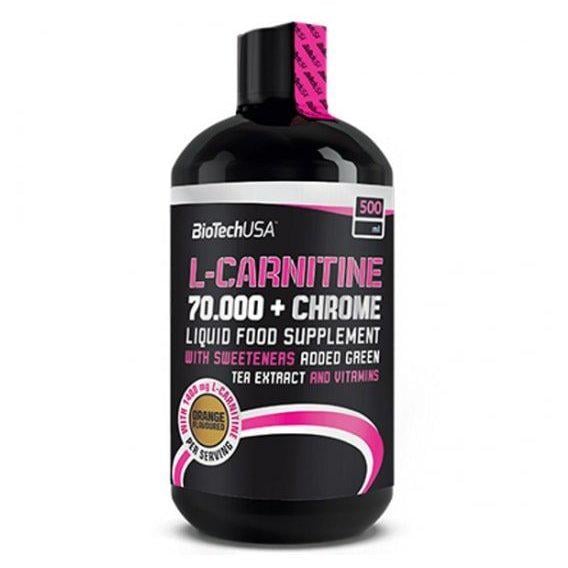 Жиросжигатель для спорта BioTechUSA L-Carnitine 70.000+Chrome 500 мл 50 порций Orange - фото 3