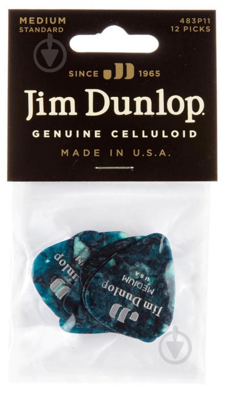 Медиаторы Dunlop 483P11MD Genuine Celluloid Turquoise Pearloid Medium Player's Pack (12 шт.)