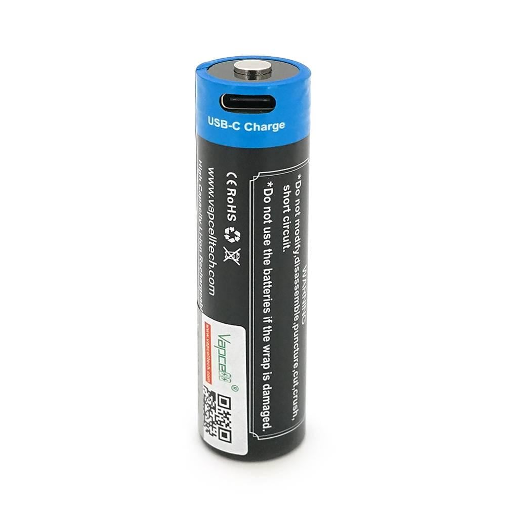 Акумулятор 18650 Li-Ion Vapcell P1840A 4000mAh 10A 3,6V 2,5-4,2V USB type-c 2 шт. в упаковці (29403)