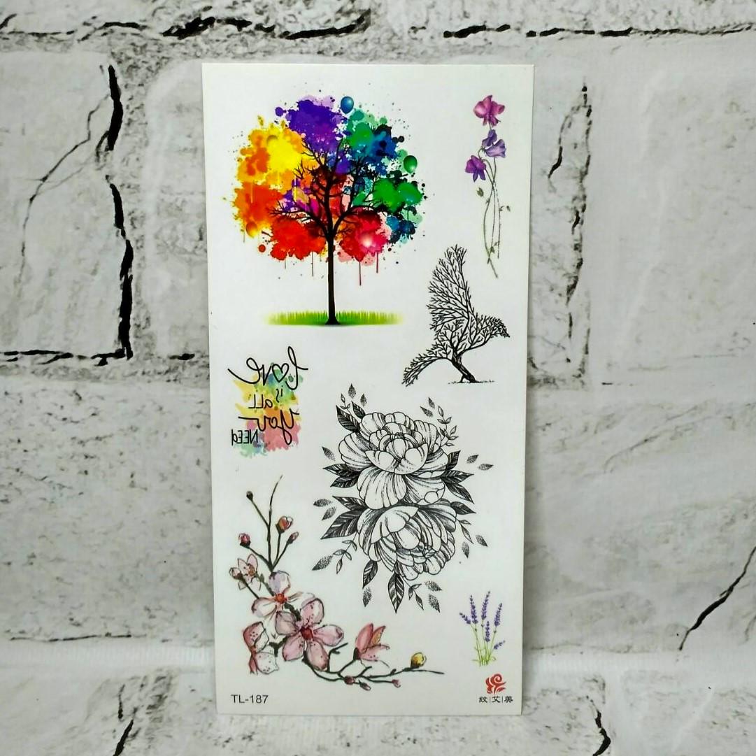 Тату временные Микс лист 9x19 см (TL-187)