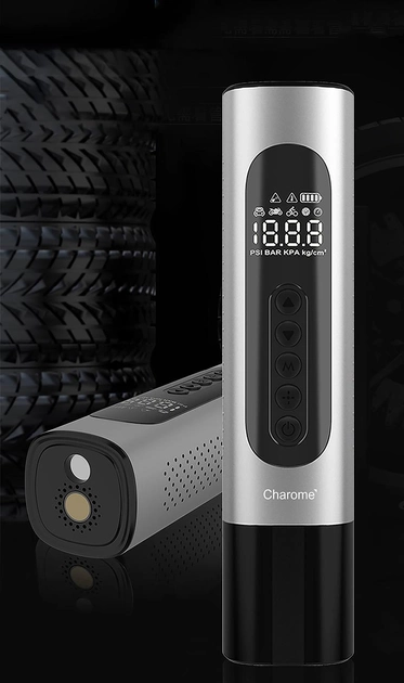 Автокомпрессор CHAROME T1 Smart Tyre Inflator Pump портативный 2в1 компрессор/павербанк 3000 mAh (000130) - фото 4