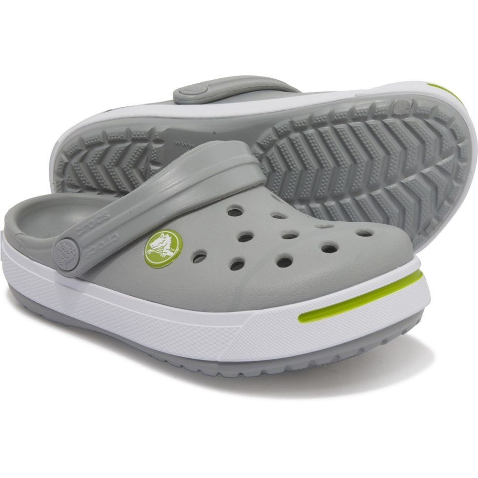 Сабо дитячі Crocs Crocband II ClogKids р. 24/25 Light Grey/Volt Green (15528)