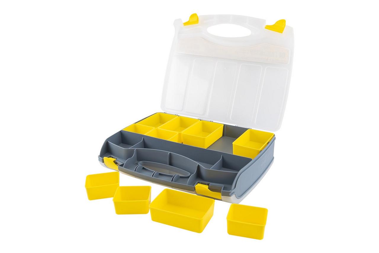 Органайзер двосторонній з ручкою 15" 370х300х80 мм 15 секцій/10 лотків - фото 4