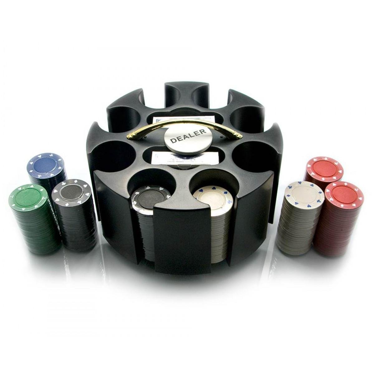 Набор для покера Darshan 200 фишек/две колоды карт с подставкой (23715)