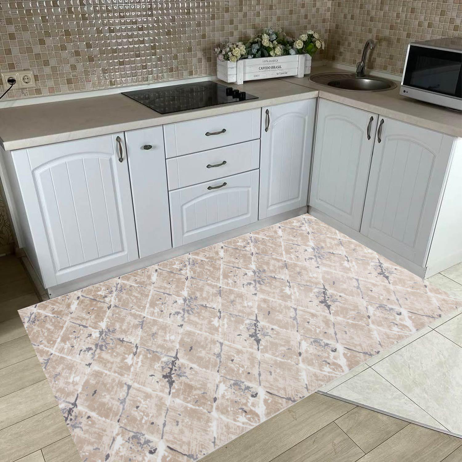 Ковер на силиконовой основе противоскользящий DAKARIA Soft Run 4003M 2x2 м Бежевый (00-00019891) - фото 3 Ковер на силиконовой основе противоскользящий DAKARIA Soft Run 4003M 2x2 м Бежевый (00-00019891) - фото 3