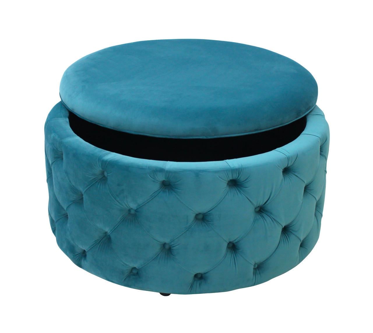 Пуф MeBelle Maroon велюр 100x100x50 см Аквамарин (0274)