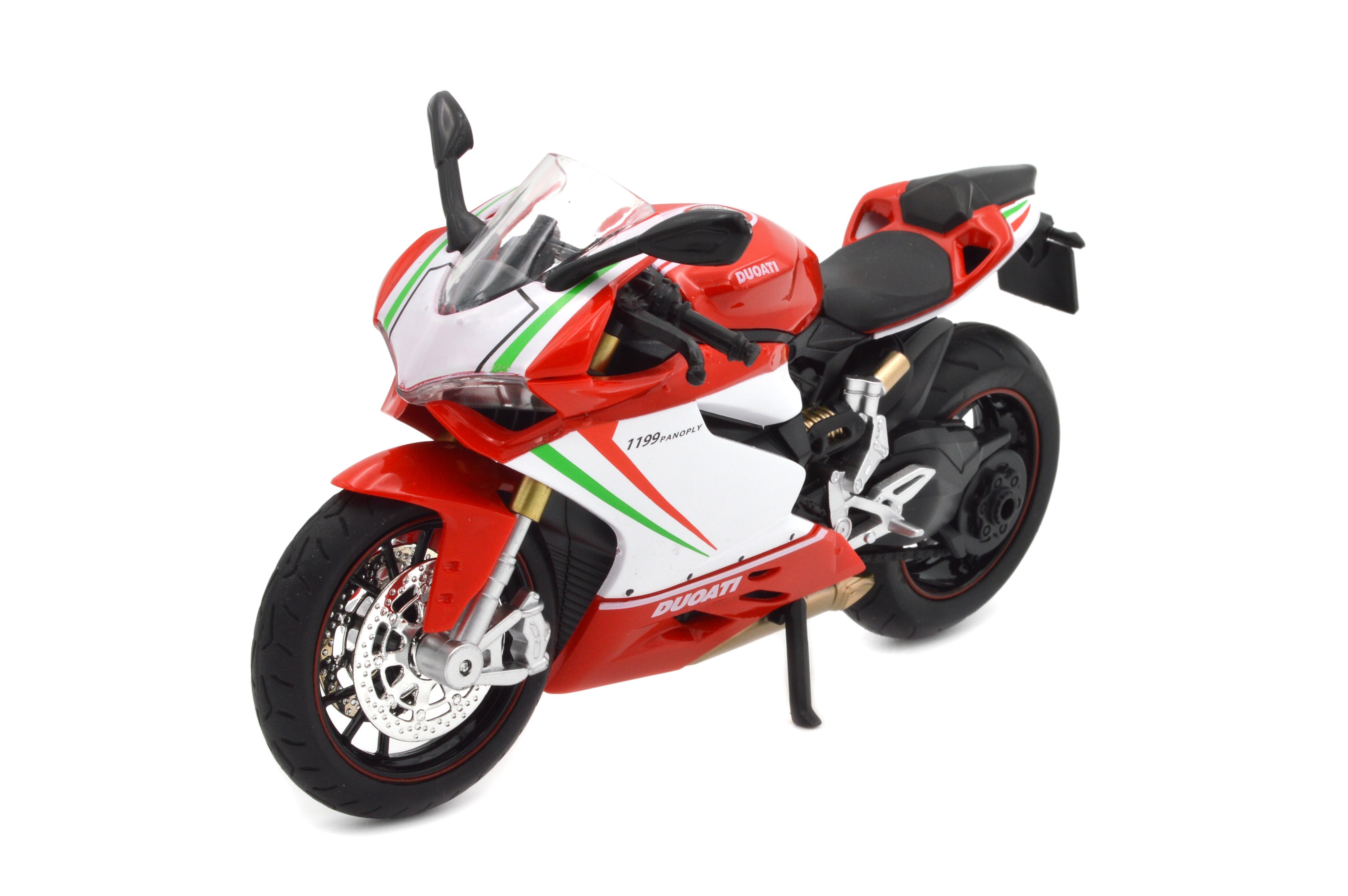Игрушечный мотоцикл Ducati 1199 Panigale металл/пластик 1:12 звук/свет/амортизация (BG 61-477)