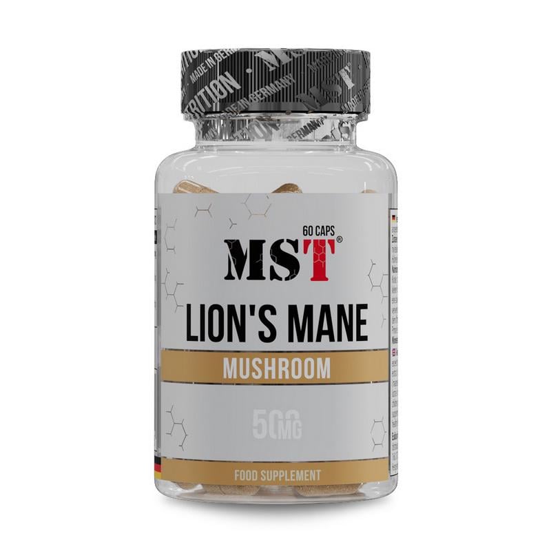 Ежовик гребенчатый гриба MST Lion's Mane Mushroom 500 мг 60 капс.