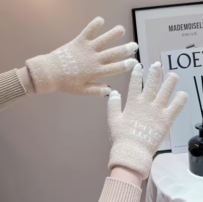 Рукавички-мітенки жіночі зимові з відкритими пальцями XL (1311/2) - фото 3