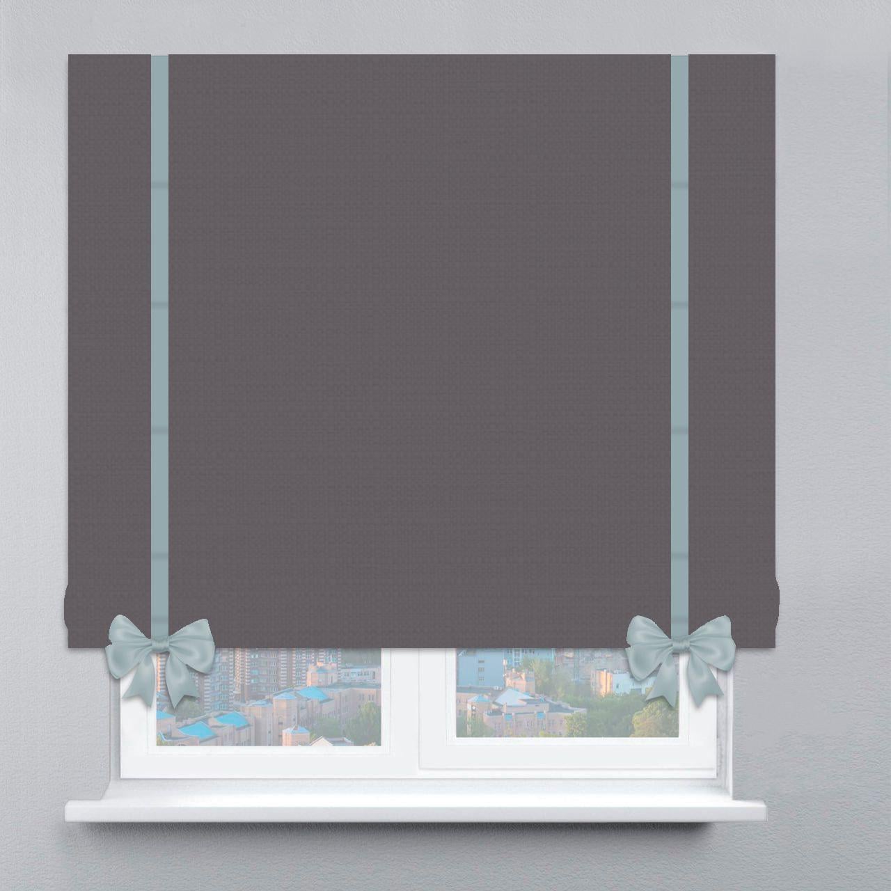 Римская штора рогожка Premium с лентой и бантом 230х170 см Антрацитовый