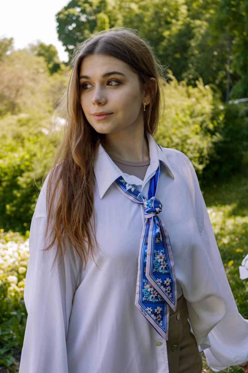 Твилли авторский двусторонний My Scarf Голубая птица (18019849)