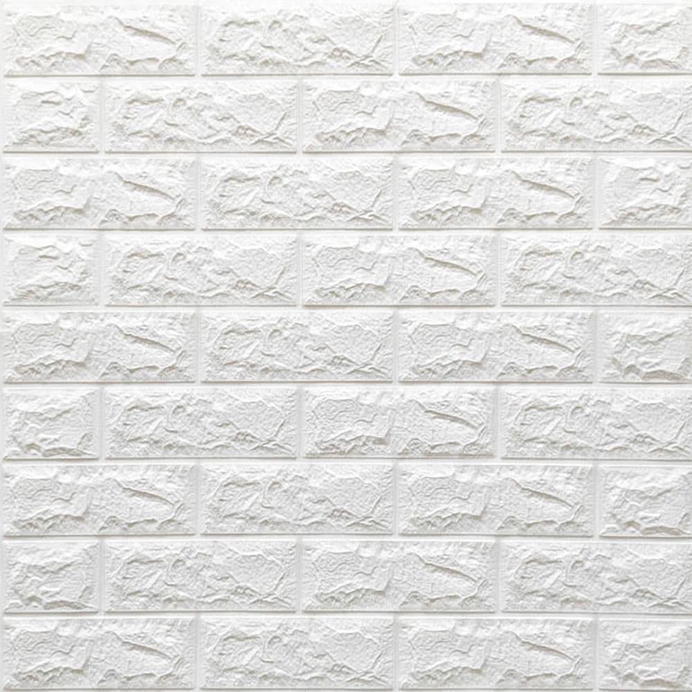 3D-панель самоклеющаяся Sticker Wall Белый кирпич глянцевый 700х770х7 мм (Панель-1-7мм-ГЛ)