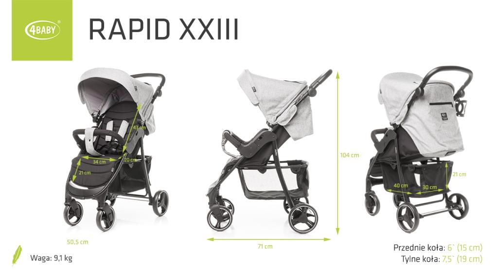 Коляска прогулочная 4Baby Rapid XXIII Black (24406) - фото 14