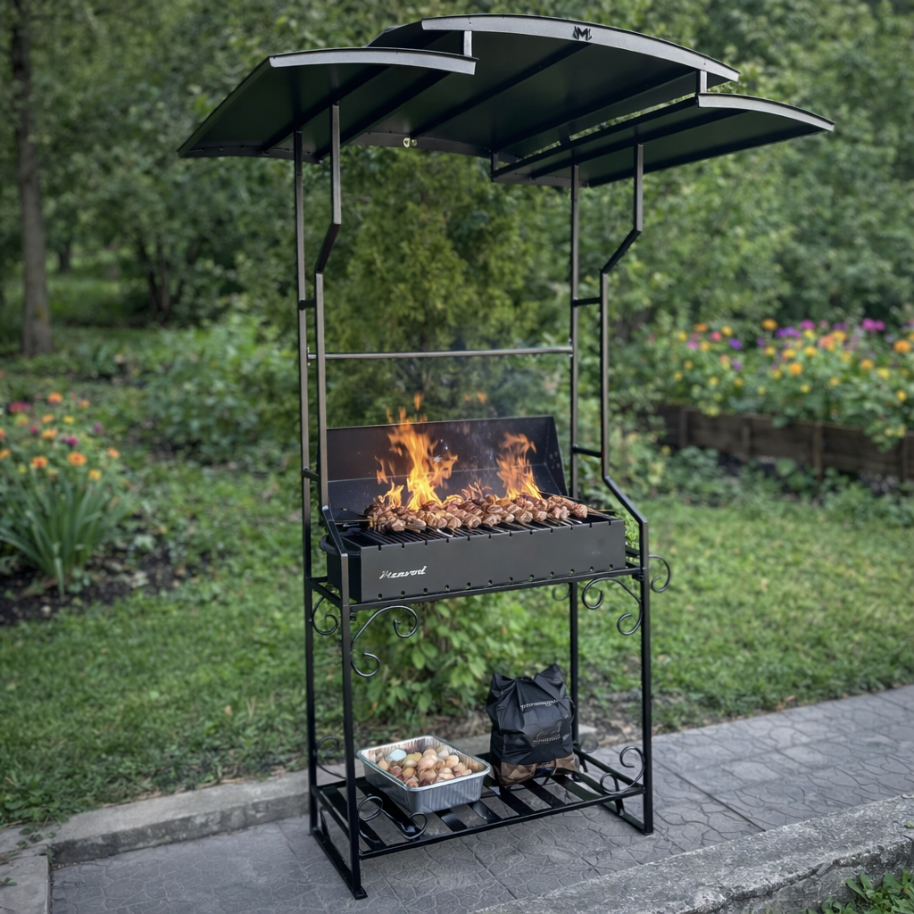 Мангал-барбекю Jooki Зевс на 12 шампуров 3 мм с крышей (10122)