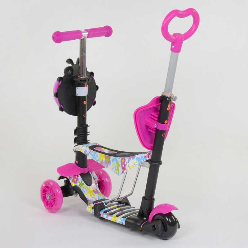 Самокат Best Scooter 5в1 Абстракция PU колеса Pink/Black (74069) - фото 3