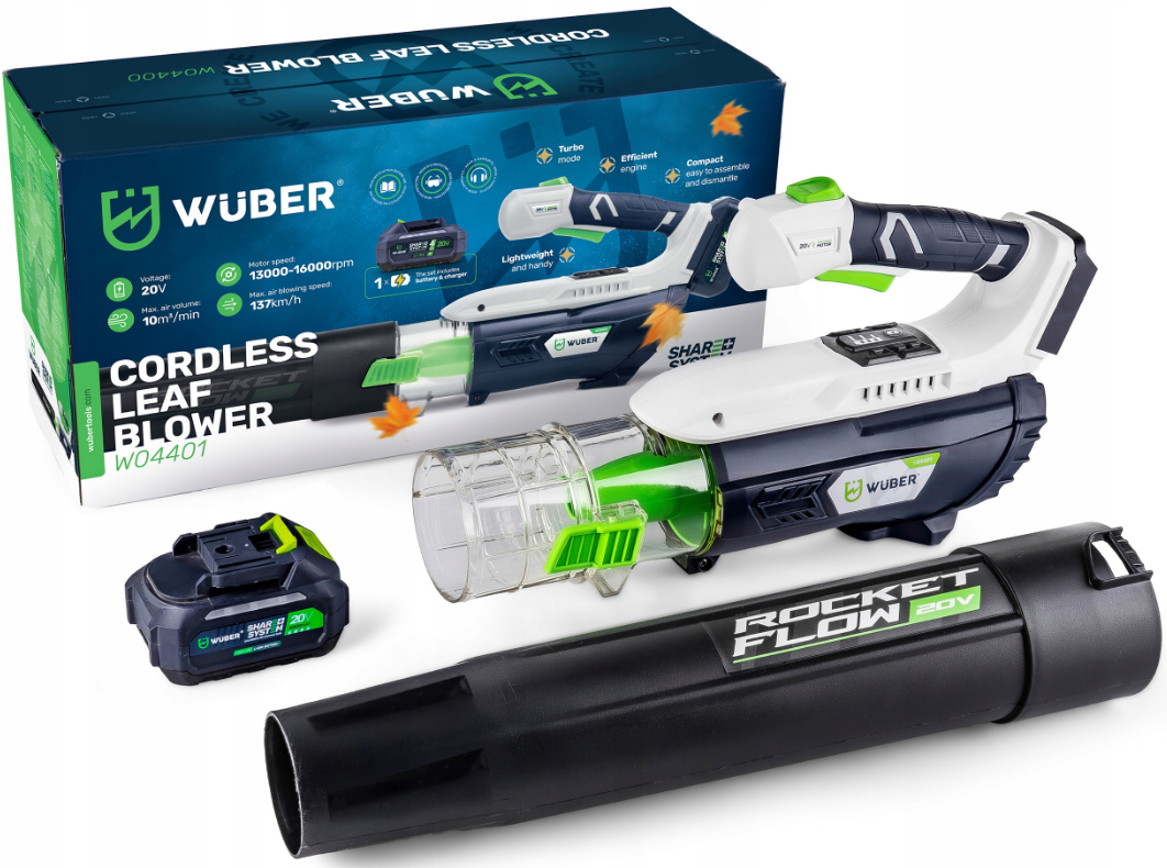 Воздуходувка аккумуляторная Wuber 20В 4Ач - фото 10 Воздуходувка аккумуляторная Wuber 20В 4Ач - фото 10