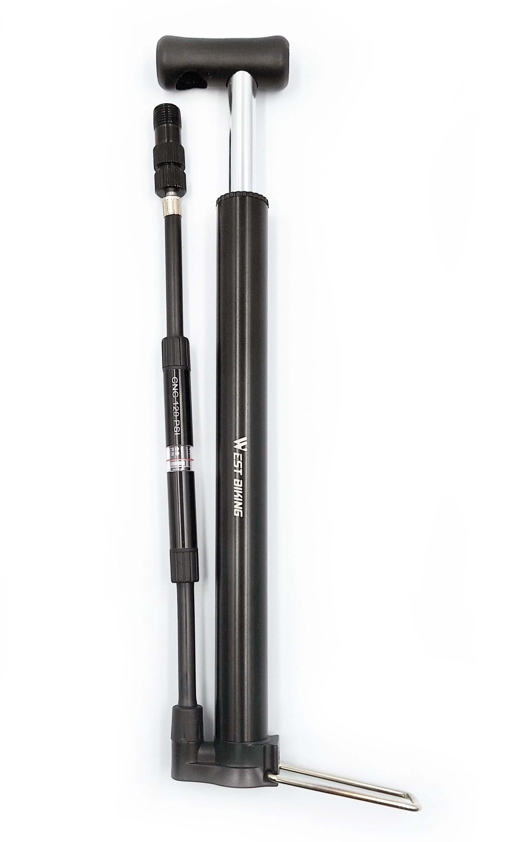 Насос велосипедный West Biking YP0711106 с манометром и подножкой Черный (G0000925)