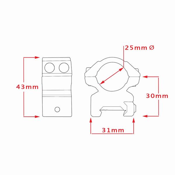 Кільця Hawke Matchmount 1" Weaver/Med (22113) - фото 2 Кільця Hawke Matchmount 1" Weaver/Med (22113) - фото 2