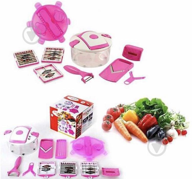 Овощерезка Salad Chef Smart Multi 13 в 1 Розовая (300467) - фото 4 Овощерезка Salad Chef Smart Multi 13 в 1 Розовая (300467) - фото 4
