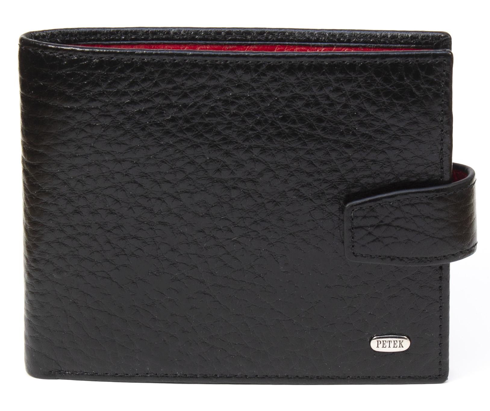 Портмоне чоловіче Petek 198 Чорний із червоним (198-46B-A31)