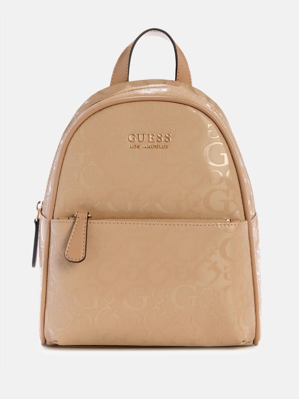 Городской женский рюкзак Guess Millom Shiny Coated Logo Бежевый (198659009410) Городской женский рюкзак Guess Millom Shiny Coated Logo Бежевый (198659009410)