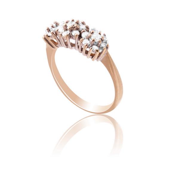 Кольцо золотое с бриллиантами р. 17,5 С16Л1№23