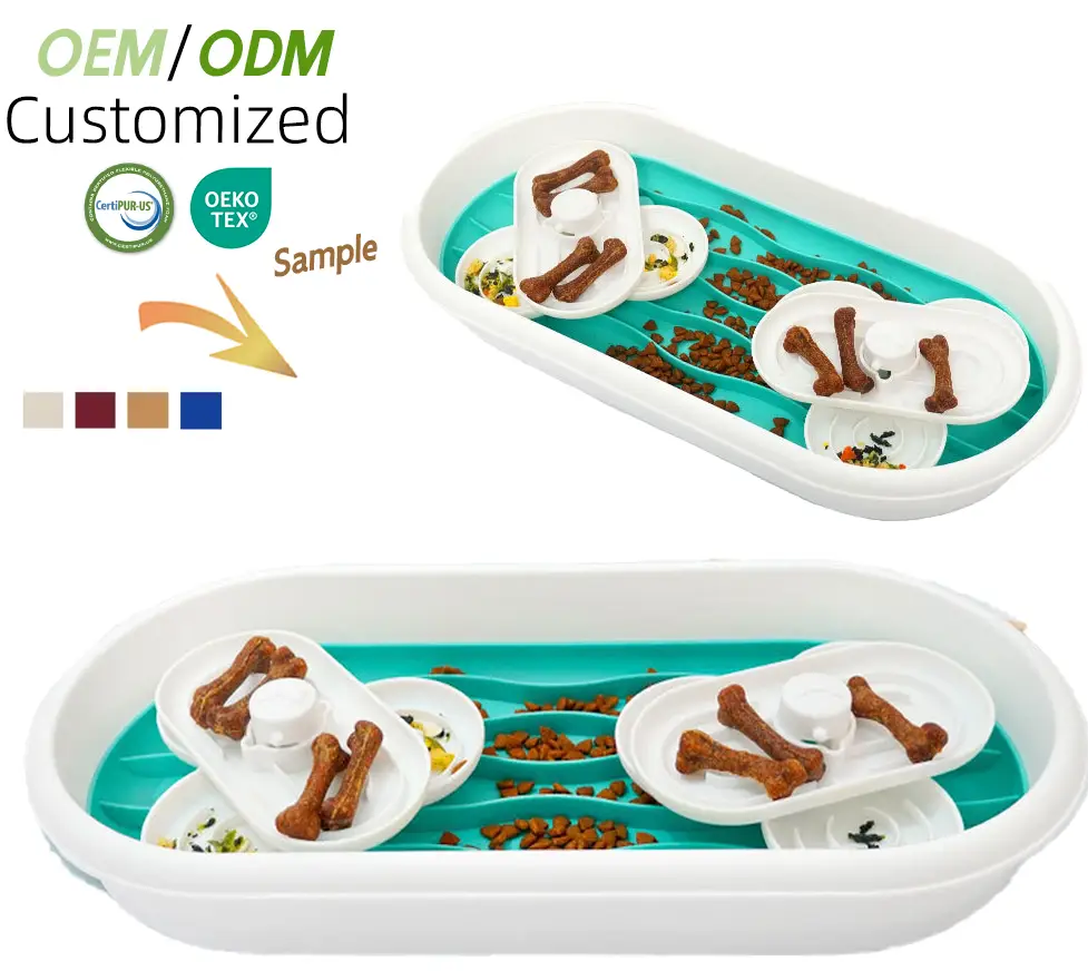 Годівниця лабіринт Slow Food Bowl For Pets для повільного годування тварин подвійна (29370119) - фото 7