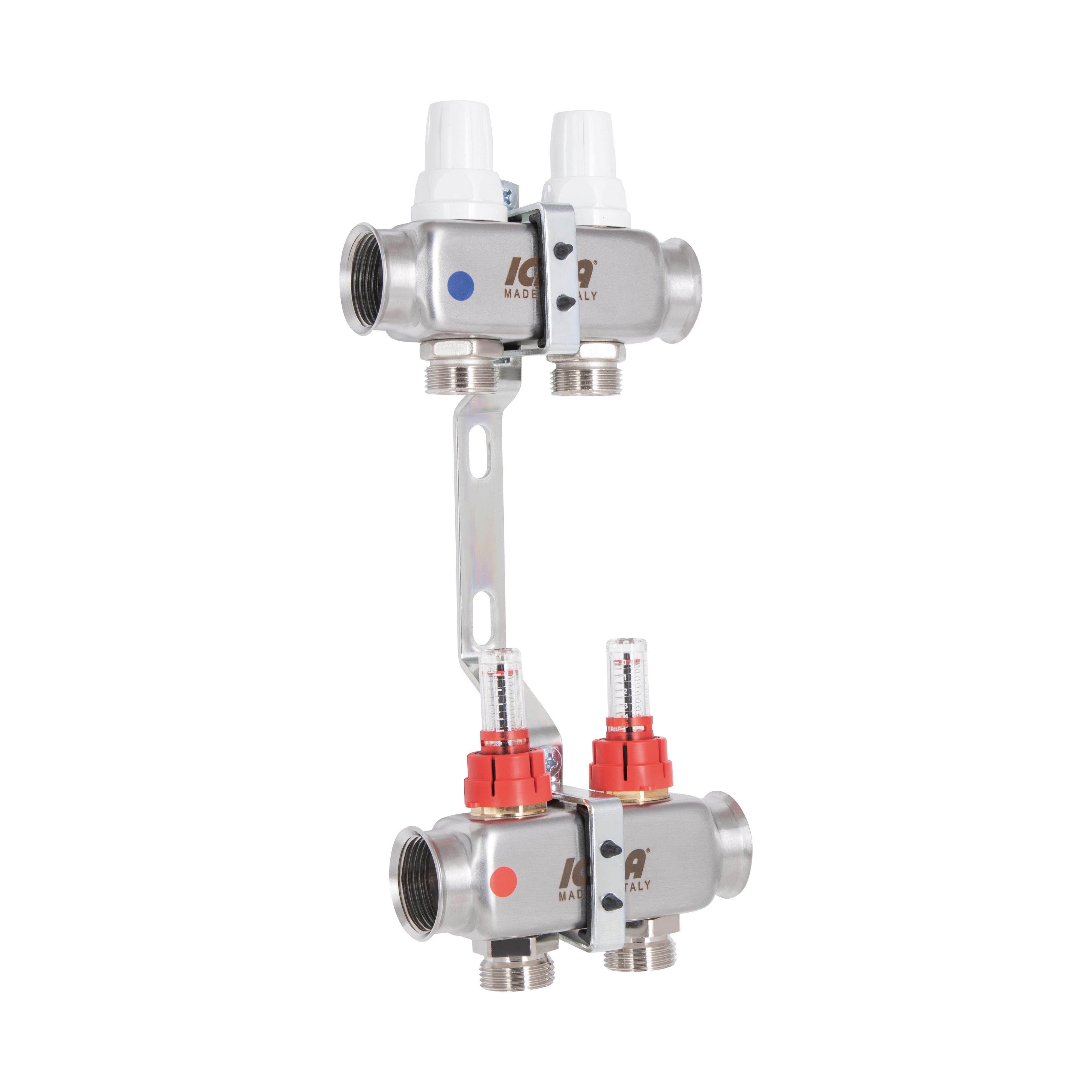 Коллектор для теплого пола ICMA 87K073179PG32QU 2 контура с расходомерами 1"/3/4" (250465) - фото 2 Коллектор для теплого пола ICMA 87K073179PG32QU 2 контура с расходомерами 1"/3/4" (250465) - фото 2