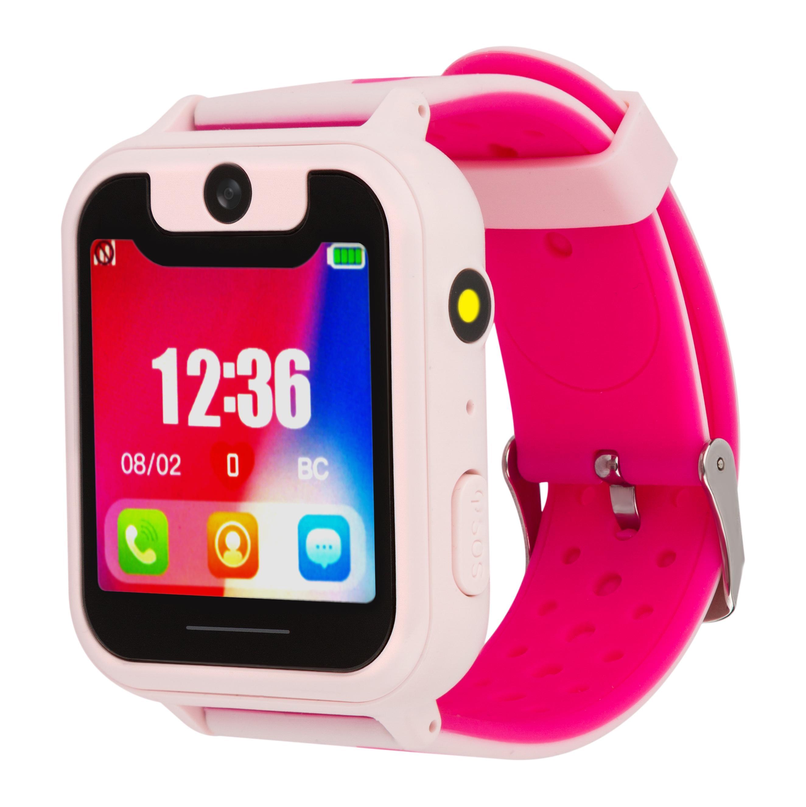 Детские смарт-часы Alfa Q6 с GPS камерой и фонариком Pink Детские смарт-часы Alfa Q6 с GPS камерой и фонариком Pink