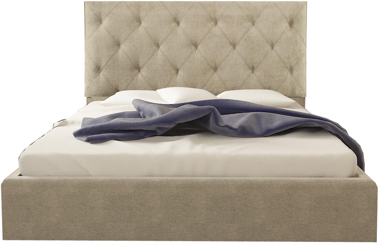 Кровать двуспальная Leandra Comfort Simple с подъемным механизмом и нишей для белья 160x190 см Мокко - фото 2