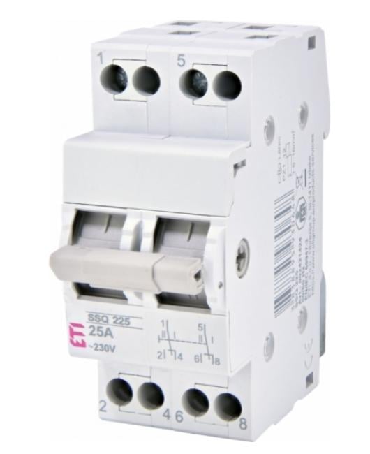 Перемикач навантаження модульний ETI SSQ 1-0-2 40А 230V IP20 (2421425)